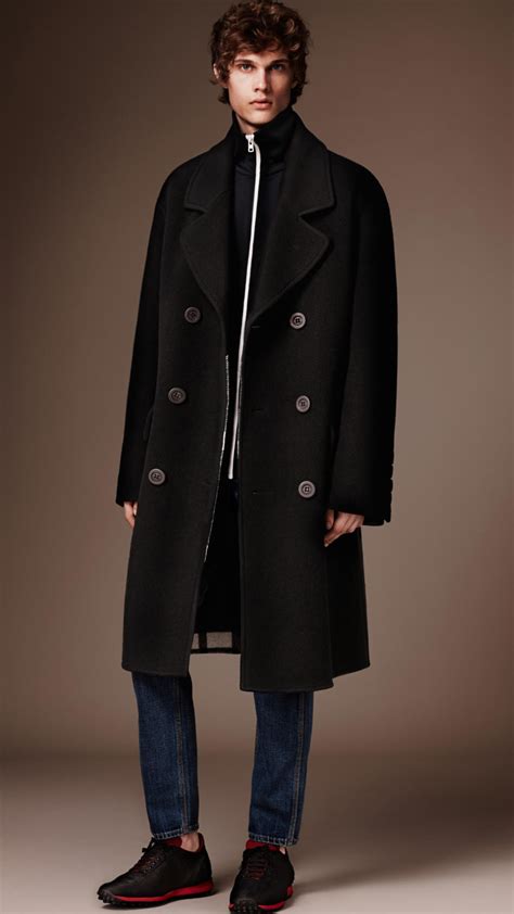 burberry check coat mens|burberry men's wool overcoat.